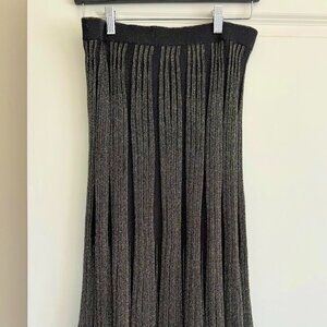 Zara Woman Metallic Pleated Skirt